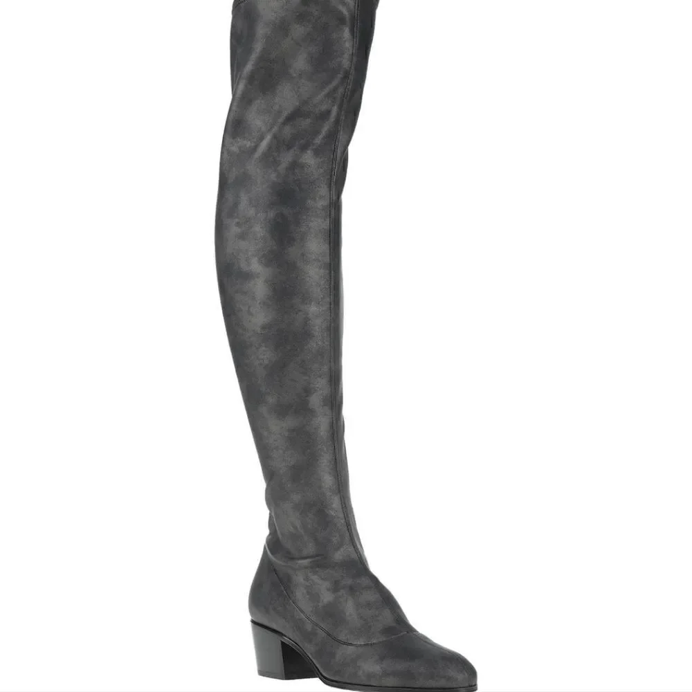 Giuseppe ZANOTTI Nicky 40 Over the Knee Marble Grey Black TALL BOOTS New in box